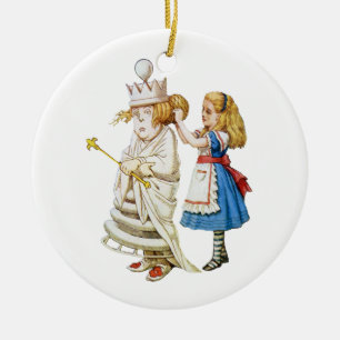 Ornement Rond En Céramique Alice et la reine blanche au pays des merveilles