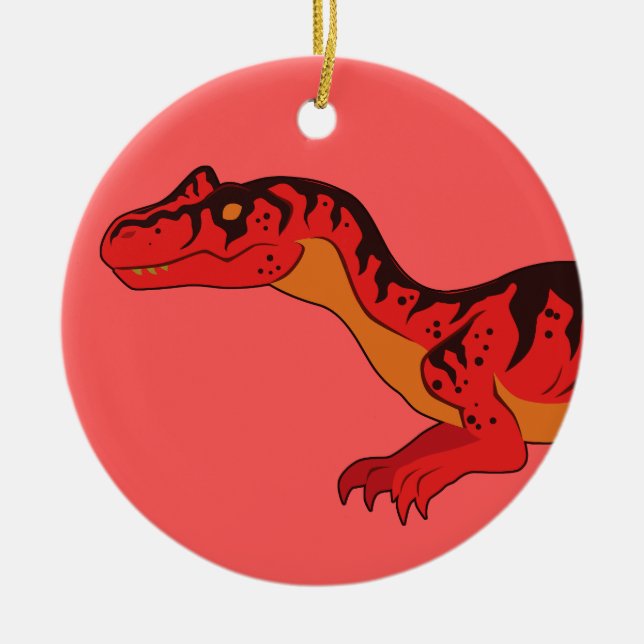 Ornement Rond En Céramique Allosaurus (Devant)
