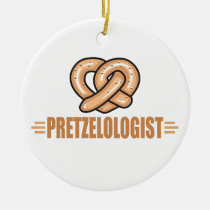 Ornement Rond En Céramique Amant drôle de bretzel