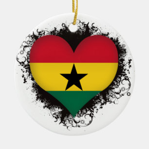 Ornement Rond En Céramique Amour Ghana du cru I
