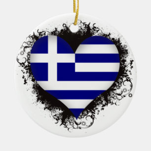 Ornement Rond En Céramique Amour Grèce du cru I