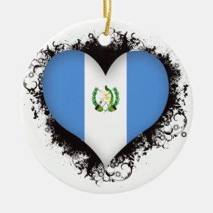 Ornement Rond En Céramique Amour Guatemala du cru I