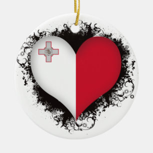 Ornement Rond En Céramique Amour Malte du cru I