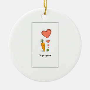 Ornement Rond En Céramique amour vrai, pois et carottes