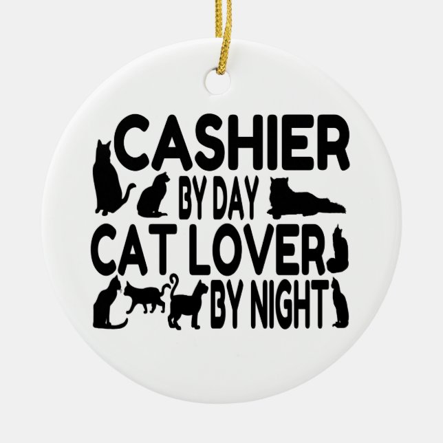 Ornement Rond En Céramique Amoureux des chats de caisse (Devant)