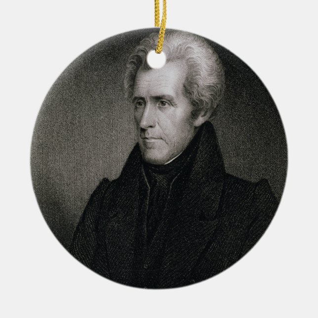 Ornement Rond En Céramique Andrew Jackson (gravure) (Devant)