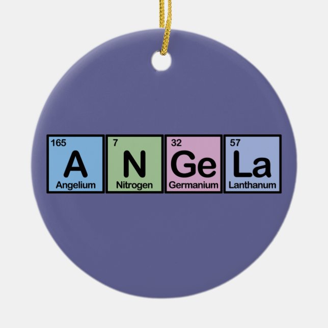 Ornement Rond En Céramique Angela a fait des éléments (Devant)