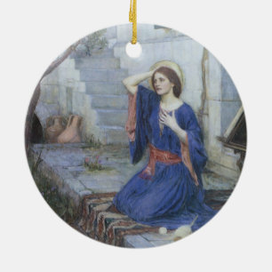Ornement Rond En Céramique Annonciation de John William Waterhouse