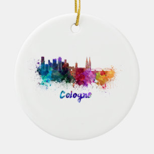 Ornement Rond En Céramique Aquarelle de Cologne