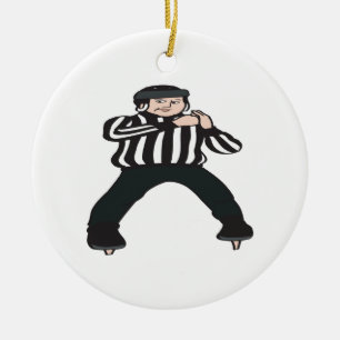 Ornement Rond En Céramique Arbitre d'hockey