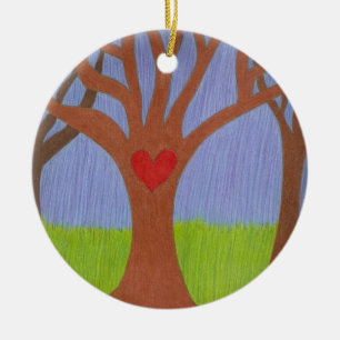 Ornement Rond En Céramique Arbre d'adoption