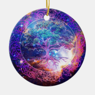 Ornement Rond En Céramique Arbre de santé de la vie
