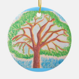 Ornement Rond En Céramique Arbre d'ornement de Vie-cercle