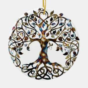 Ornement Rond En Céramique Arbre vivant