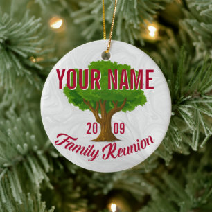 Ornement Rond En Céramique Arbre vivant Réunion familiale personnalisée