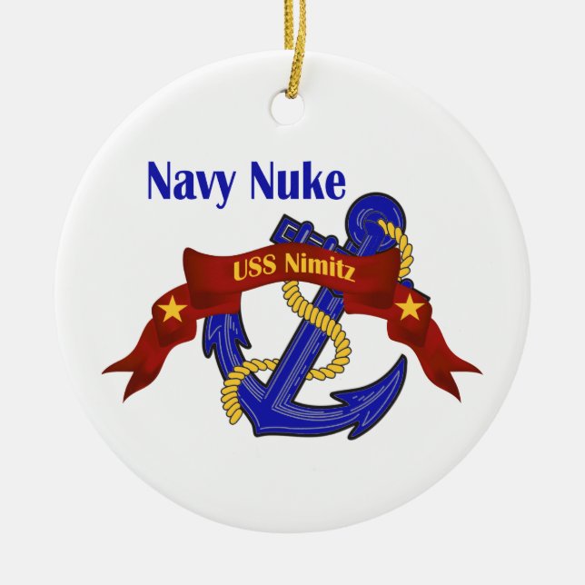 Ornement Rond En Céramique Arme nucléaire USS Nimitz de marine (Devant)