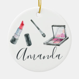 Ornement Rond En Céramique Artiste maquillage Personnalisé