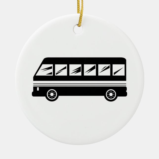 Ornement Rond En Céramique Autobus (Devant)