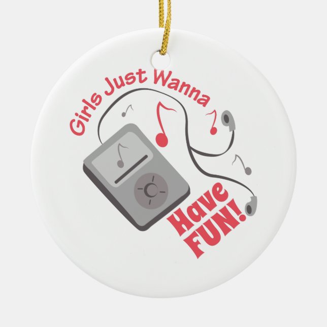 Ornement Rond En Céramique Ayez l'amusement (Devant)