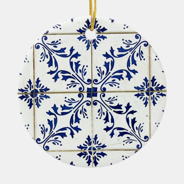 Ornement Rond En Céramique Azulejos (Devant)