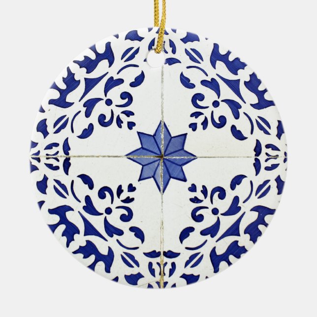 Ornement Rond En Céramique Azulejos (Devant)