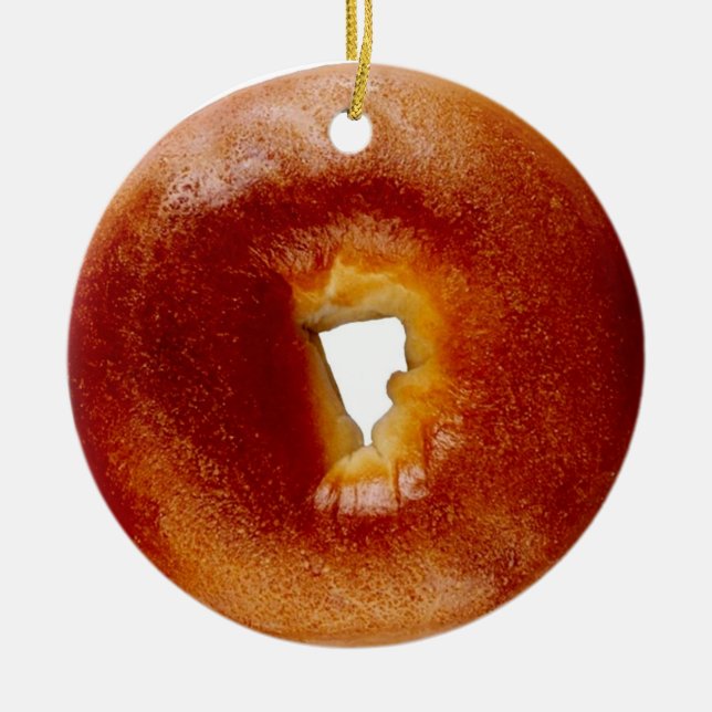 Ornement Rond En Céramique Bagel (Devant)