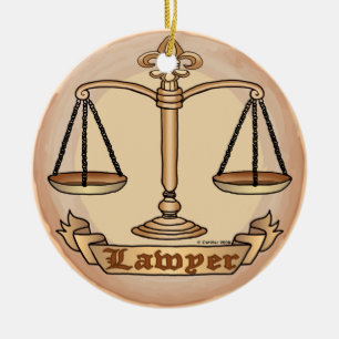 Ornement Rond En Céramique Balance de la justice avocat