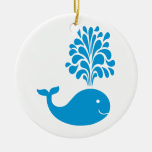Ornement Rond En Céramique Baleine drôle