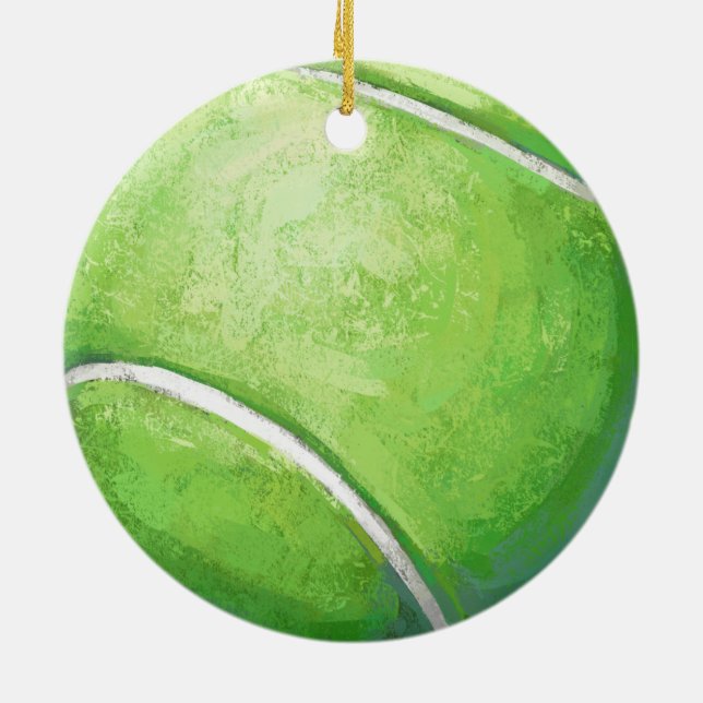 Ornement Rond En Céramique Ball de tennis (Dos)