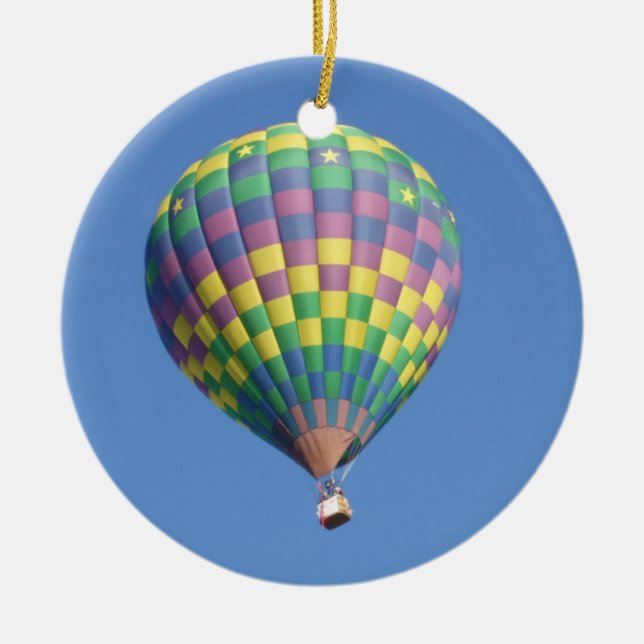 Ornement Rond En Céramique Ballon à air chaud (Devant)