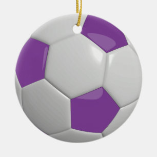 Ornement Rond En Céramique Ballon de foot   Violet