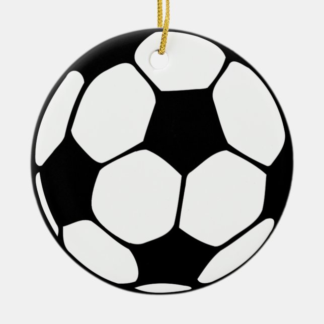 Ornement Rond En Céramique ballon de football (Devant)