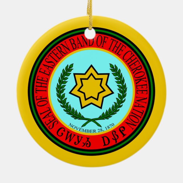 Ornement Rond En Céramique Bande orientale du joint cherokee (Dos)