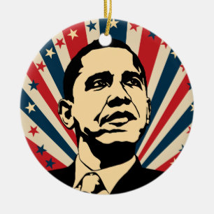 Ornement Rond En Céramique Barack Obama