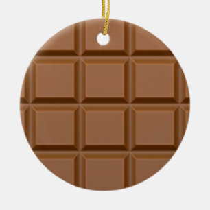 Ornement Rond En Céramique Barre de bonbons au chocolat
