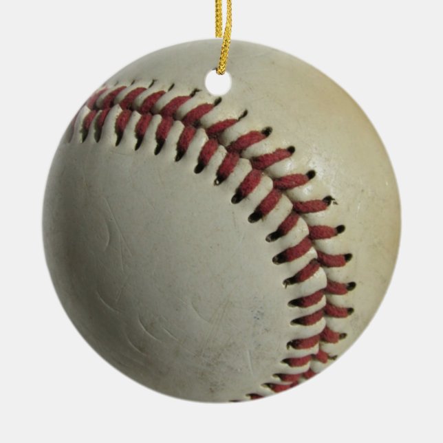 Ornement Rond En Céramique Baseball (Devant)