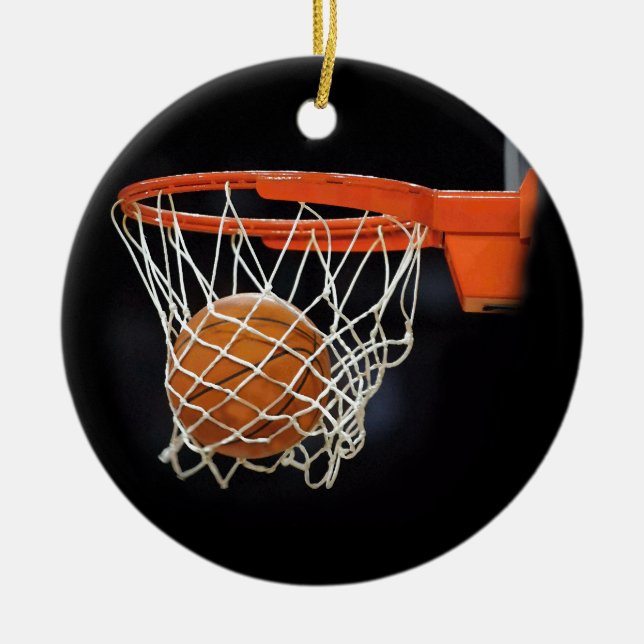 Ornement Rond En Céramique Basket (Devant)