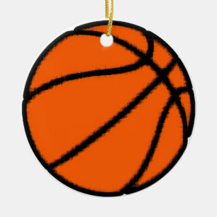 Ornement Rond En Céramique basket-ball (balle)