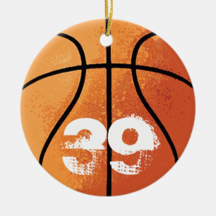Ornement Rond En Céramique Basket-ball (personnalisable)