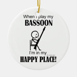 Ornement Rond En Céramique Bassoon Happy Place