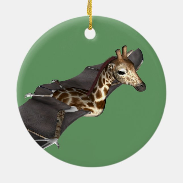 Ornement Rond En Céramique Bat Giraffe Hybrid (Dos)