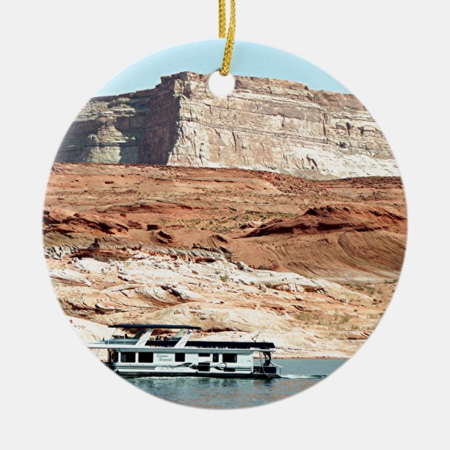 Ornement Rond En Céramique Bateau-maison, lac Powell, Arizona, Etats-Unis 7 (Devant)