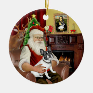 Ornement Rond En Céramique BD père Noël-Français (BW14)