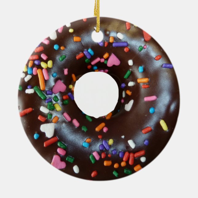 Ornement Rond En Céramique Beignet de chocolat (Dos)