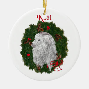Ornement Rond En Céramique Belle Angora Noel Ornament