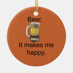 Ornement Rond En Céramique Bière. Elle me rend heureux