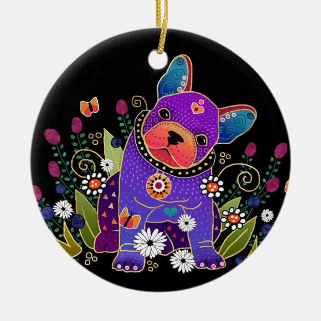 ORNEMENT ROND EN CÉRAMIQUE BINDI FRANCHIE FRANÇAIS ORNAMENT (Devant)