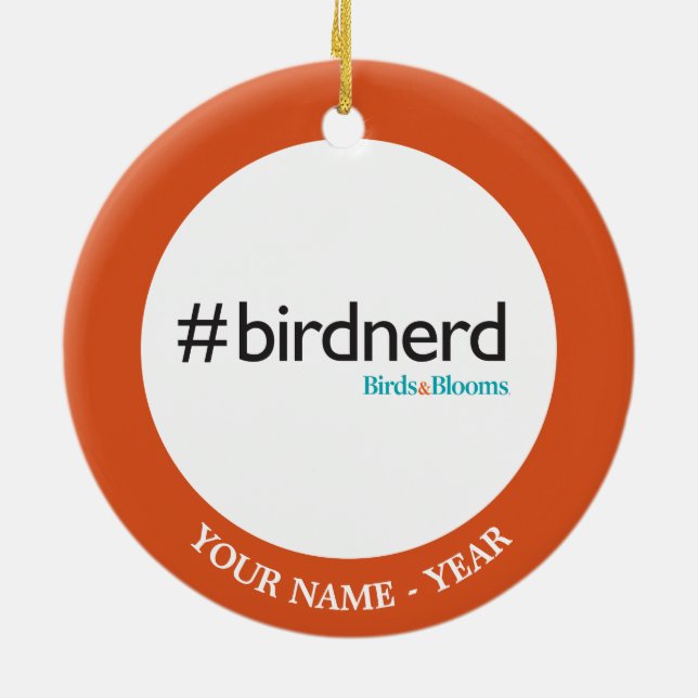 Ornement Rond En Céramique #BirdNerd (Dos)