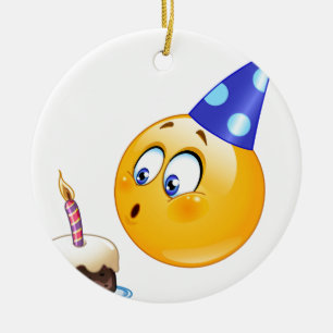 Ornement Rond En Céramique birthday emoji