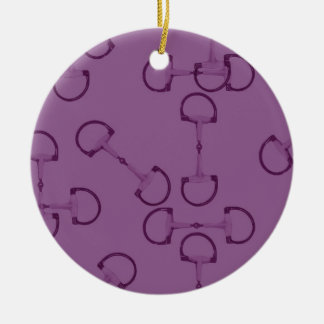 Ornement Rond En Céramique Bits équestres violets